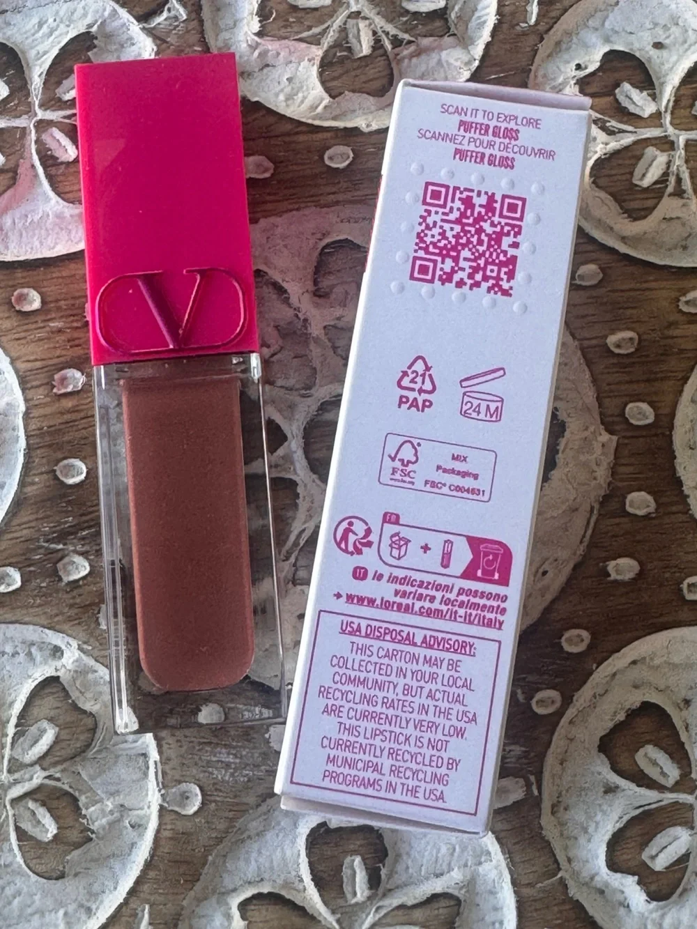 Valentino Puffer Gloss 122A Warm It Up Plumping Lip Gloss New